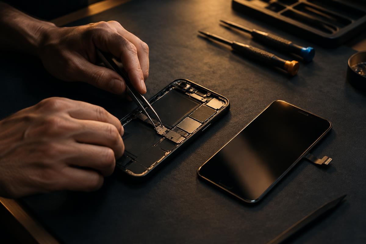 Displaytausch in der Handy24 Meppen Werkstatt